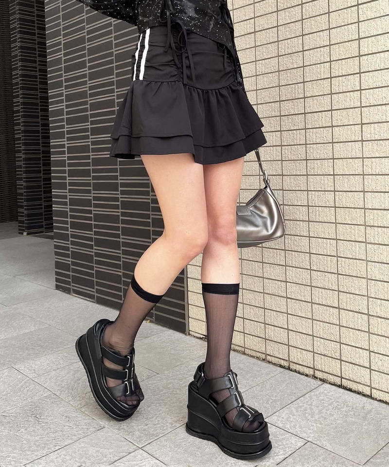 ドロストリボンティアードスカート 詳細画像 ブラック 7