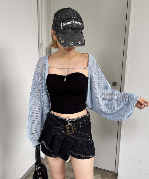 チェーン付きボレロカーディガン
