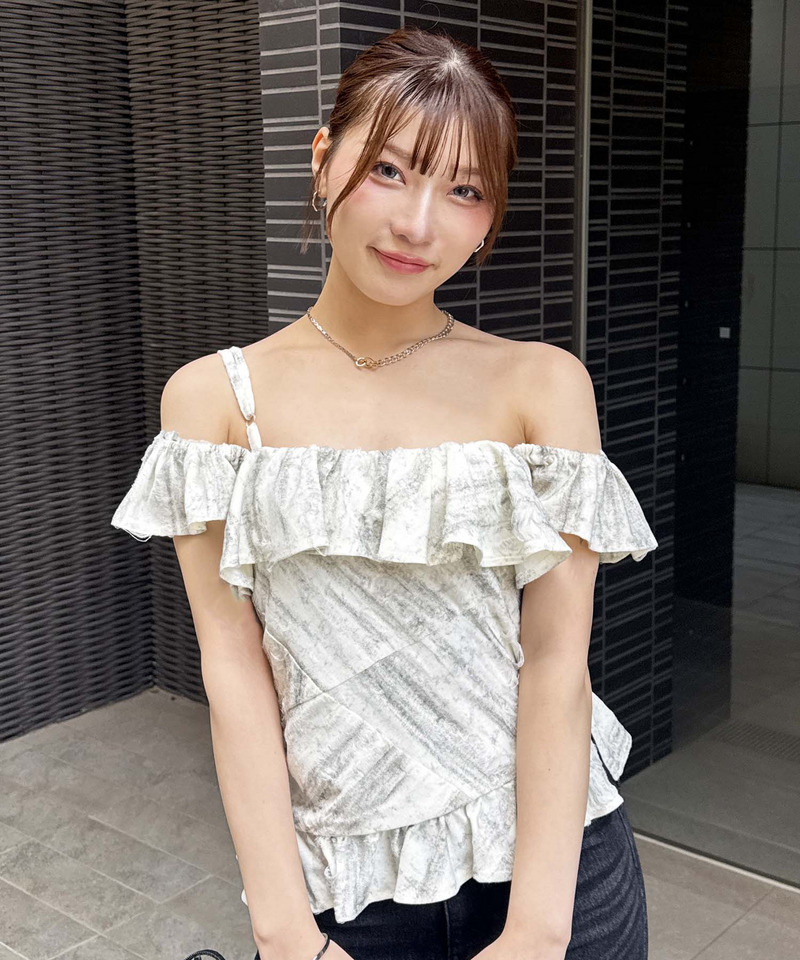 ワンショルフリルチュニック 詳細画像 ホワイト 5