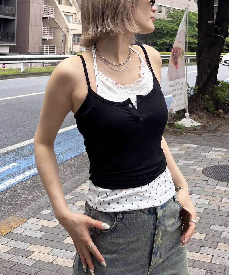 【HEISEI CORE/平成コア】ホルターキャミアンサンブルトップス 詳細画像 ブラック系 2