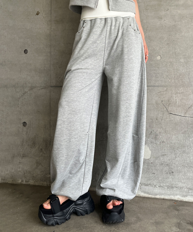 Marble スウェットパンツ グレー Lサイズ サイドジップ　　リトモス 接触冷感】ダブルウエストスウェットパンツ｜SPIRALGIRL スパイラル