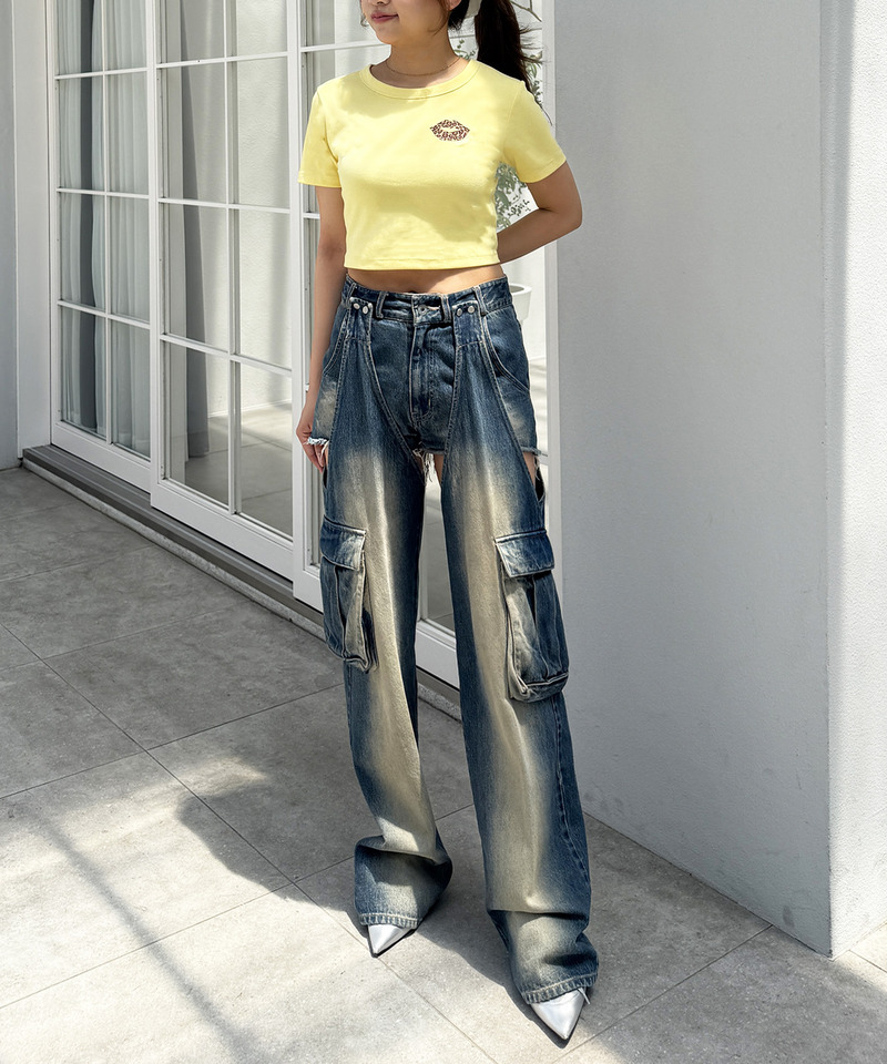 【SPIRAL LIP】マイクロミニＴシャツ 詳細画像 イエロー 2