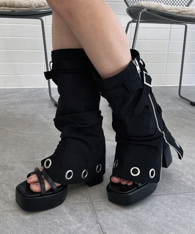 2WAY厚底サンダルカバーブーツ 詳細画像 ブラック 15