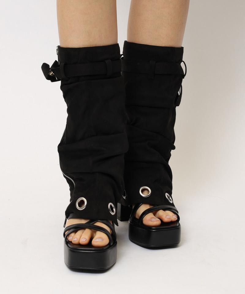 2WAY厚底サンダルカバーブーツ 詳細画像 ブラック 2