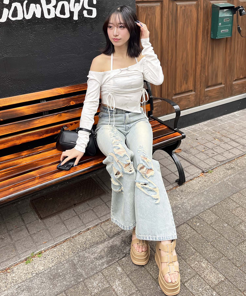 ベルトデザイン厚底サンダル 詳細画像 ブラウン 4