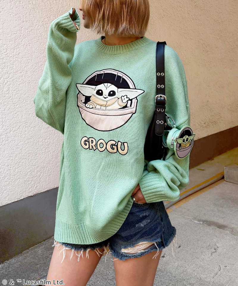 【STAR WARS/マンダロリアン/グローグー】オーバーニット 詳細画像 グリーン 3