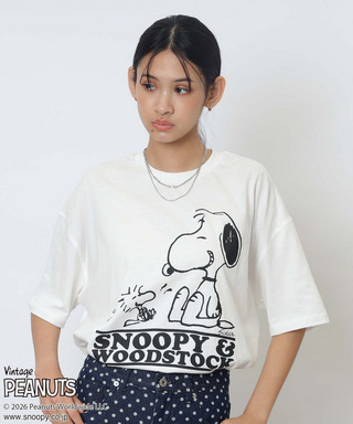 【PEANUTS/SNOOPY&WOODSTOCK】スヌーピー＆ウッドストックＴシャツ