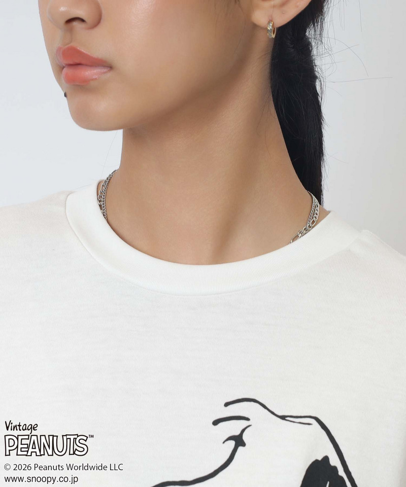 【PEANUTS/SNOOPY&WOODSTOCK】スヌーピー＆ウッドストックＴシャツ 詳細画像 ホワイト 11