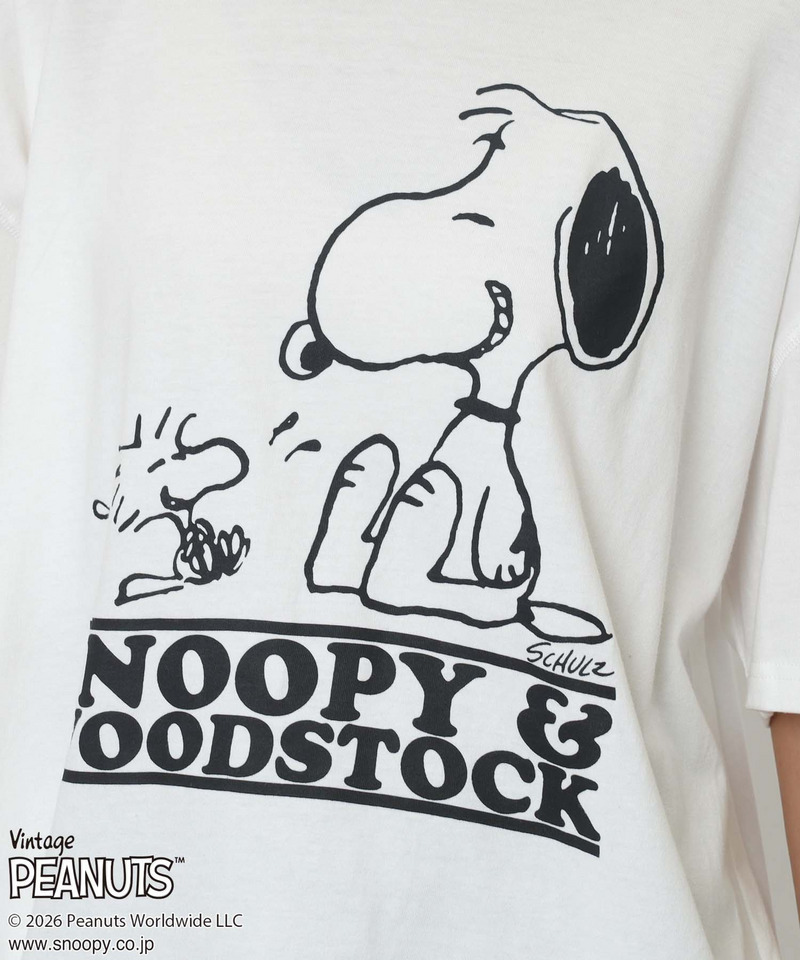 【PEANUTS/SNOOPY&WOODSTOCK】スヌーピー＆ウッドストックＴシャツ 詳細画像 ホワイト 12