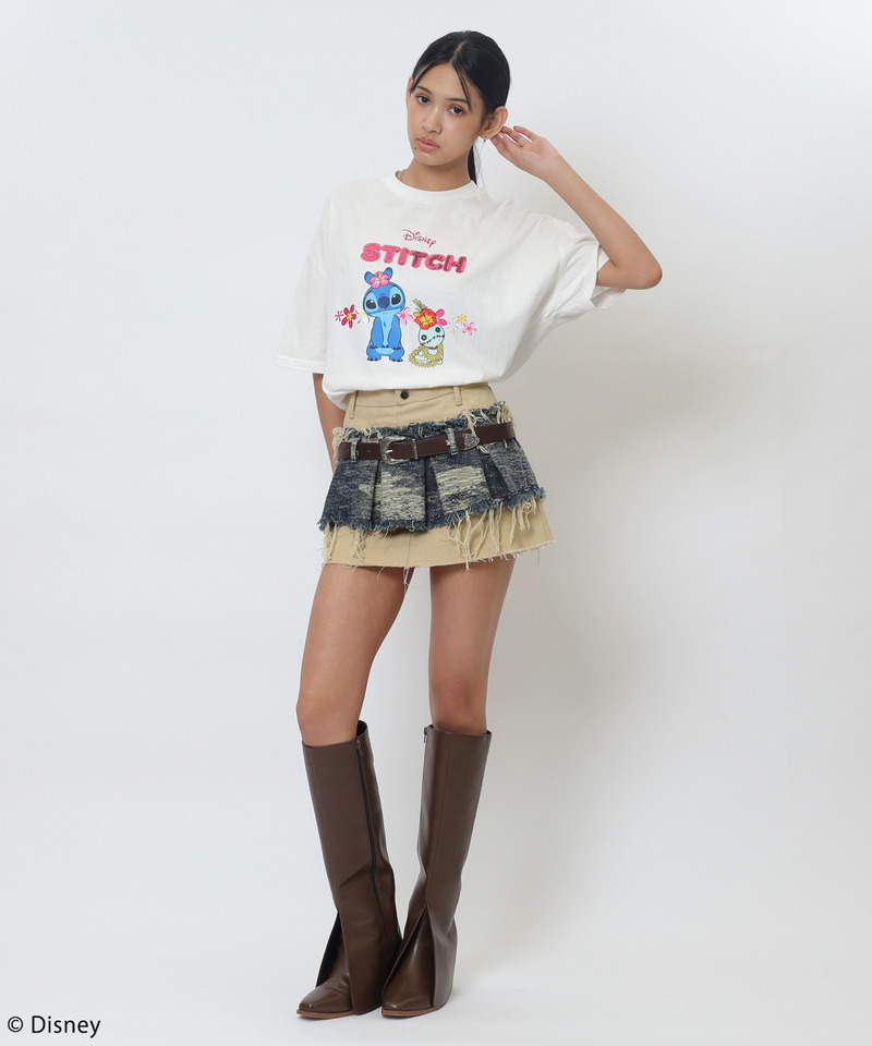 【Disney/ディズニー/スティッチ】オーバーＴシャツ 詳細画像 ホワイト 3