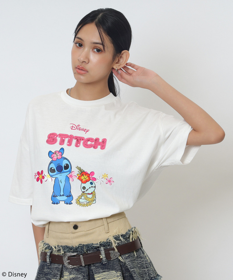 【Disney/ディズニー/スティッチ】オーバーＴシャツ 詳細画像 ホワイト 4