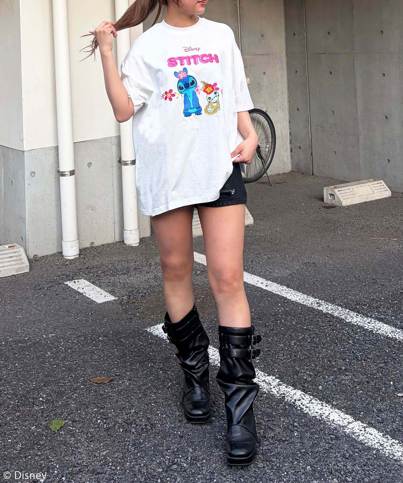 【Disney/ディズニー/スティッチ】オーバーＴシャツ 詳細画像 ホワイト 5