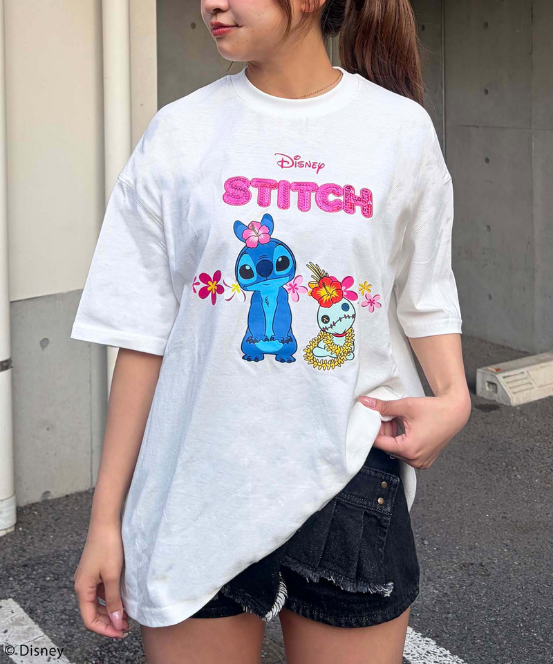 【Disney/ディズニー/スティッチ】オーバーＴシャツ 詳細画像 ホワイト 6