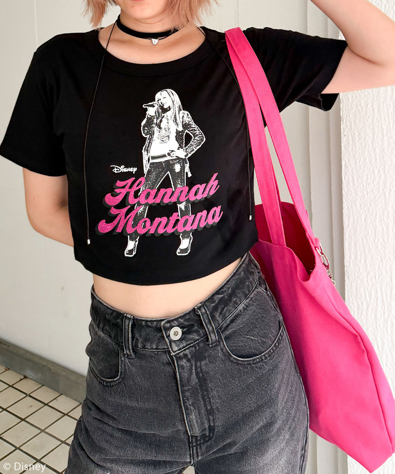 【Disney】シークレット・アイドル ハンナ・モンタナ / ラメロゴちびTシャツ 詳細画像 ブラック 1