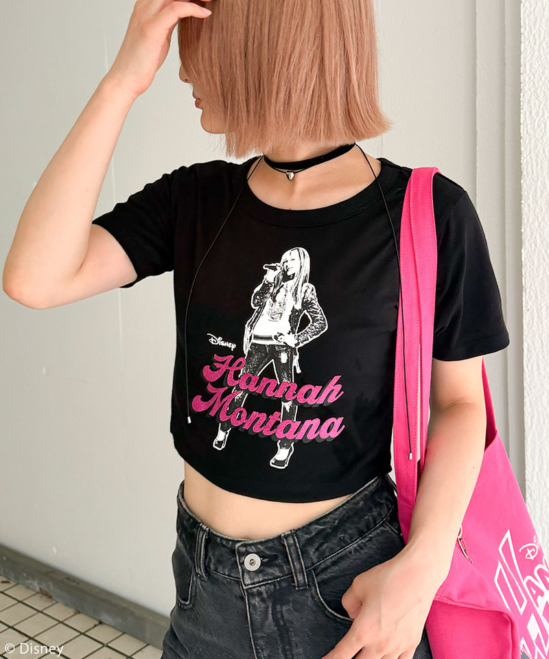 【Disney】シークレット・アイドル ハンナ・モンタナ / ラメロゴちびTシャツ 詳細画像 ブラック 3