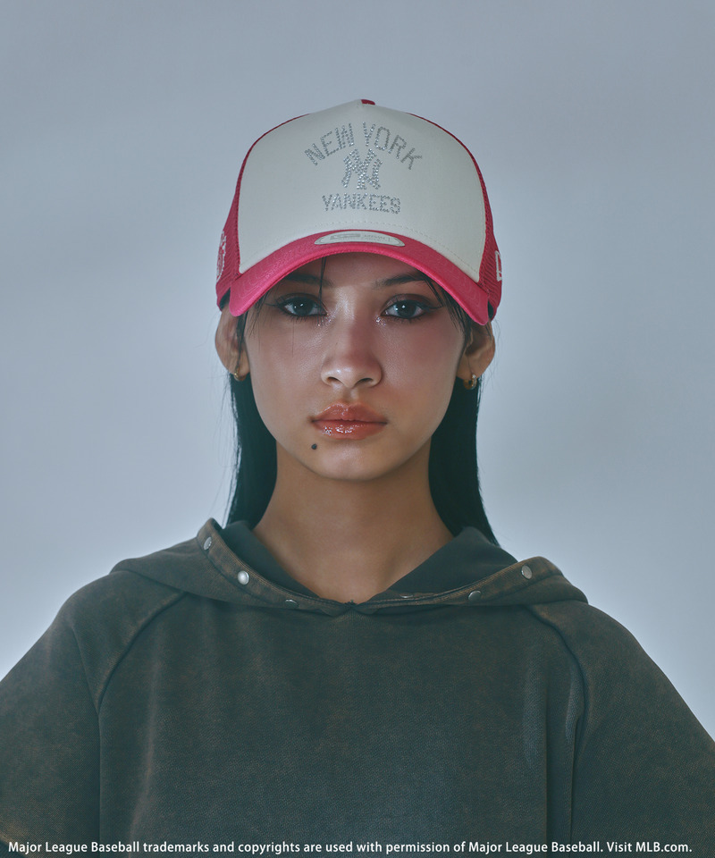 【NEW ERA】MLBラインストーンロゴ9FORTY A-Frameキャップ 詳細画像 ピンク 5