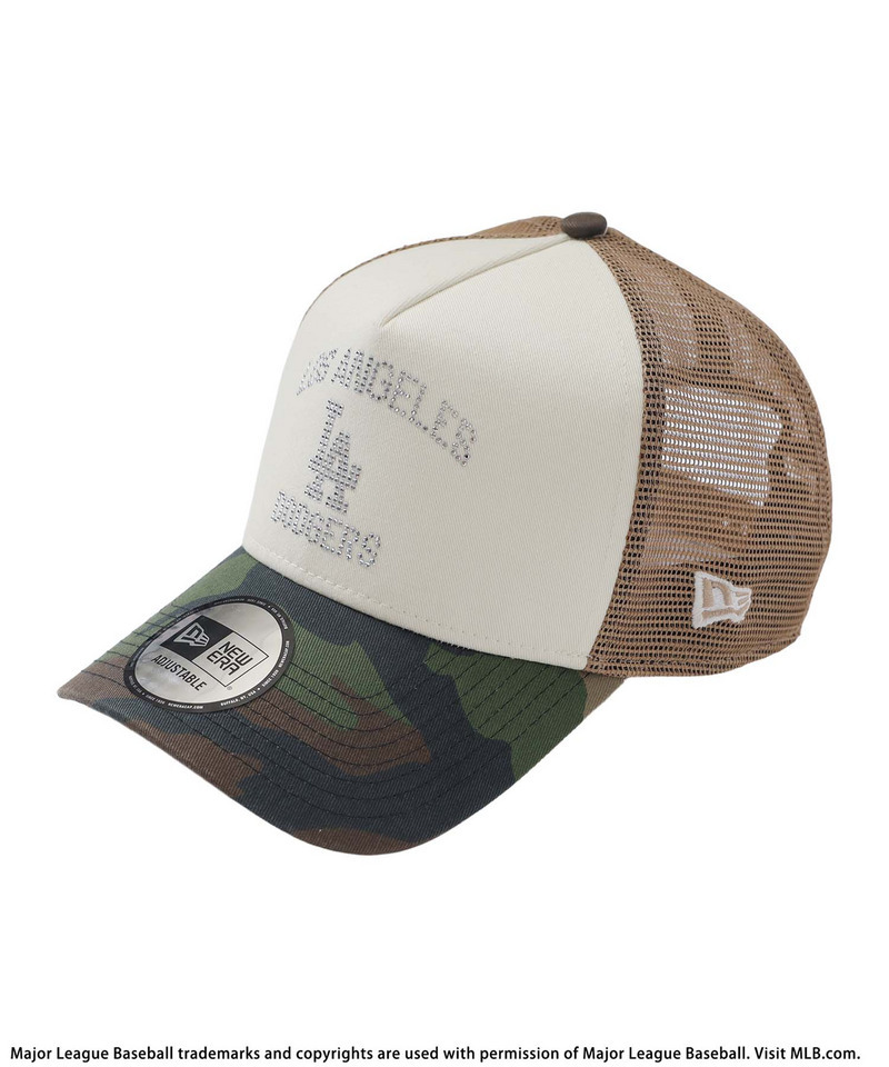 【NEW ERA】MLBラインストーンロゴ9FORTY A-Frameキャップ 詳細画像 カーキ系 3