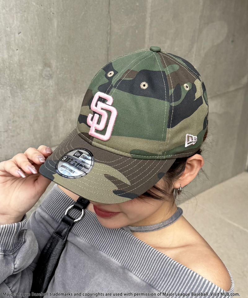 【NEW ERA】MLBロゴ総柄9TWENTYキャップ 詳細画像 カーキ系 13