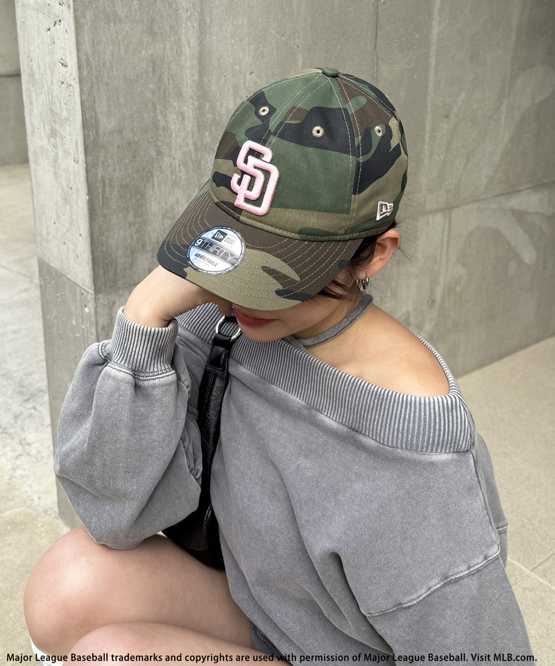 【NEW ERA】MLBロゴ総柄9TWENTYキャップ 詳細画像 カーキ系 14