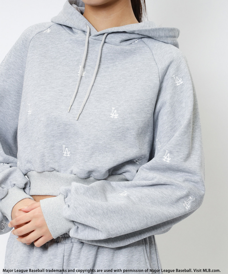 【MLB】総柄刺しゅうロゴフーディセットアップ 詳細画像 グレー 19