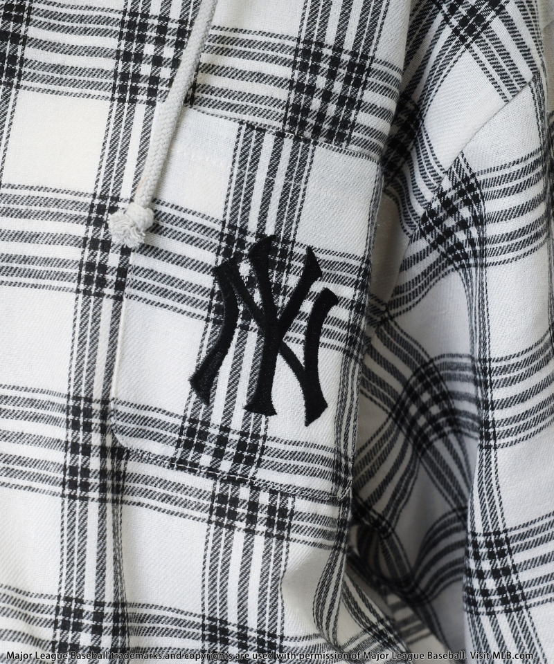 【MLB】チェックシャツフーディー 詳細画像 ホワイト系 12