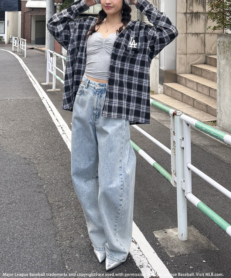 【MLB】チェックシャツフーディー 詳細画像 ブラック系 10