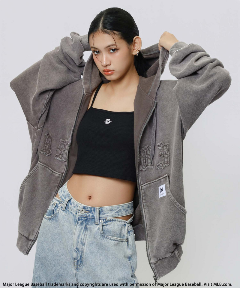 【MLB】ZIPビッグフーディー 詳細画像 ブラック 2