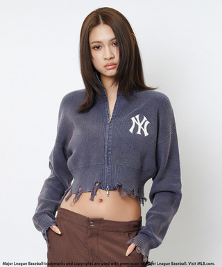 【MLB】ハーフZIPショートニット