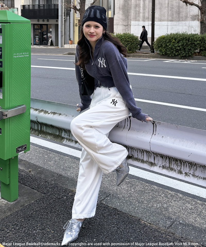 【MLB】ハーフZIPショートニット 詳細画像 ネイビー 5