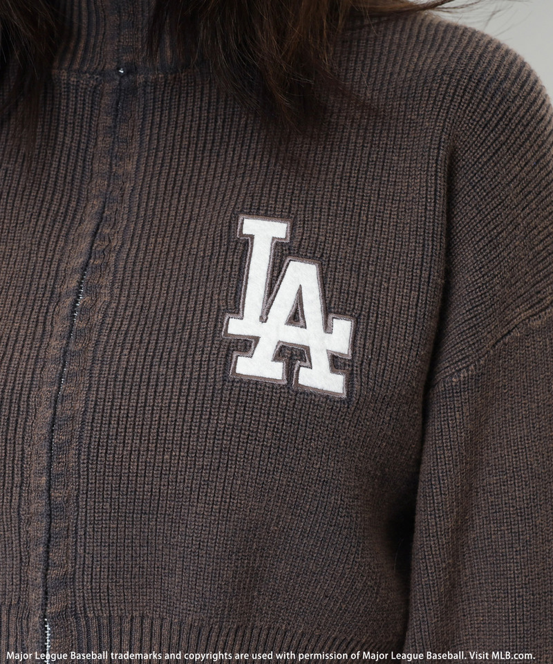 【MLB】ハーフZIPショートニット 詳細画像 グレー 16