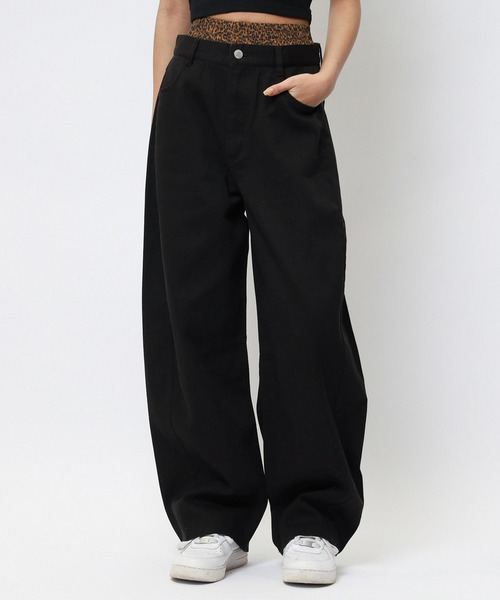 【MLB】ダブルウエストバレルレッグパンツ 詳細画像