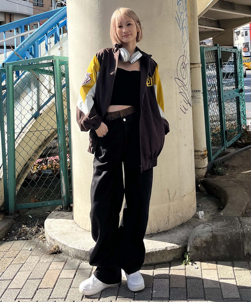 【MLB】ダブルウエストバレルレッグパンツ 詳細画像 ブラック 10