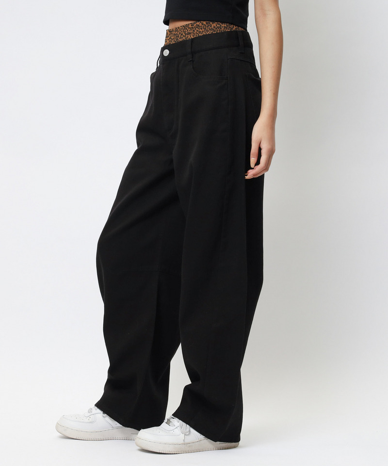 【MLB】ダブルウエストバレルレッグパンツ 詳細画像 ブラック 3