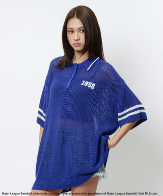 【MLB】バックロゴメッシュポロジャガードニット