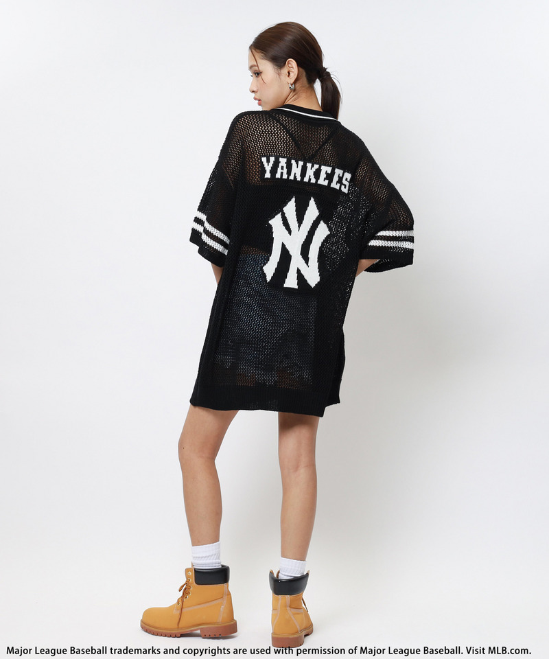 【MLB】バックロゴメッシュポロジャガードニット 詳細画像 ブラック 12