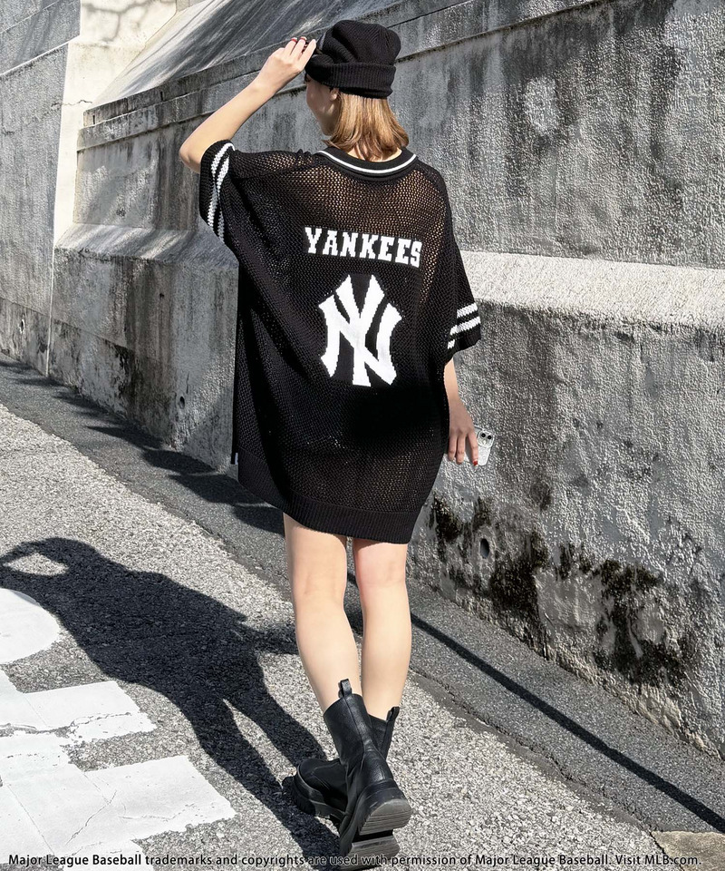 【MLB】バックロゴメッシュポロジャガードニット 詳細画像 ブラック 17