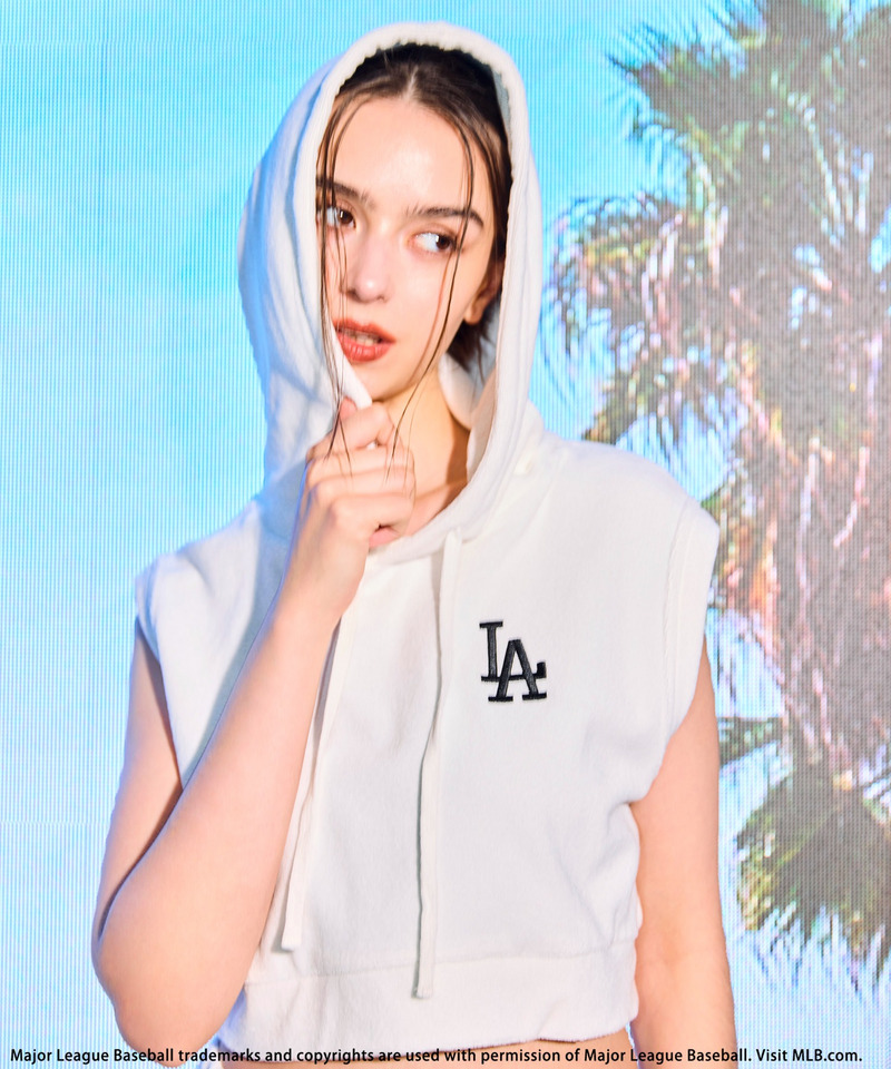 【MLB】ロゴパイルフーディーセットアップ 詳細画像 ホワイト 5