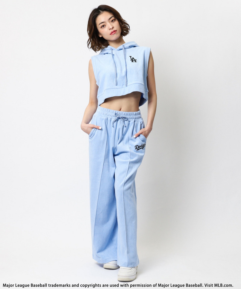 【MLB】ロゴパイルフーディーセットアップ 詳細画像 ブルー 1