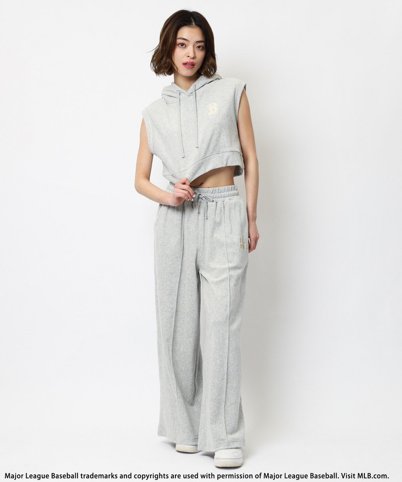 【MLB】ロゴパイルフーディーセットアップ 詳細画像 グレー 1