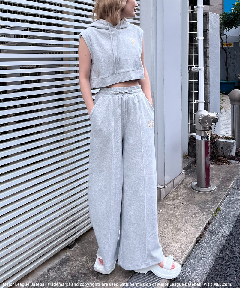 【MLB】ロゴパイルフーディーセットアップ 詳細画像 グレー 12