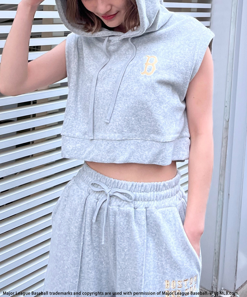 【MLB】ロゴパイルフーディーセットアップ 詳細画像 グレー 15