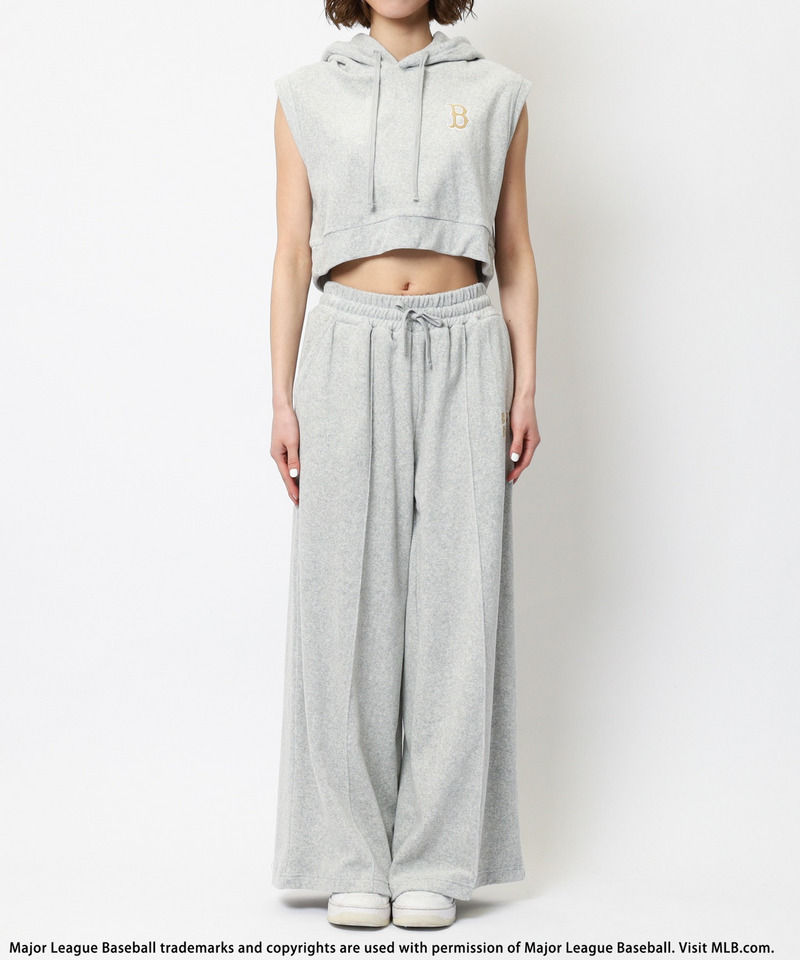 【MLB】ロゴパイルフーディーセットアップ 詳細画像 グレー 3