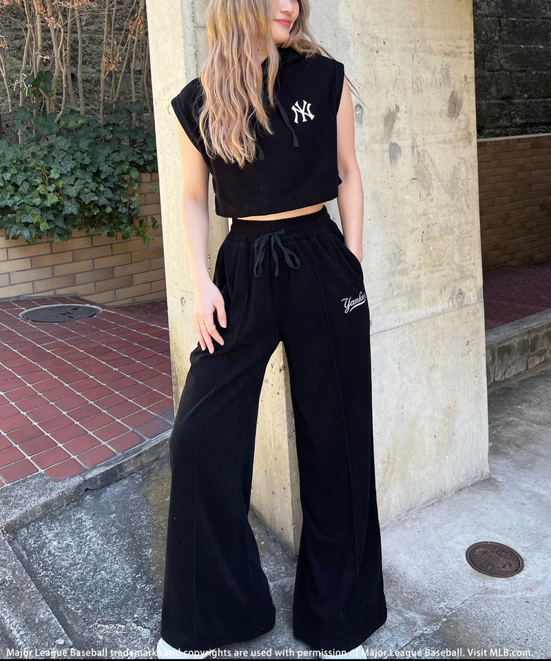 【MLB】ロゴパイルフーディーセットアップ 詳細画像 ブラック 1