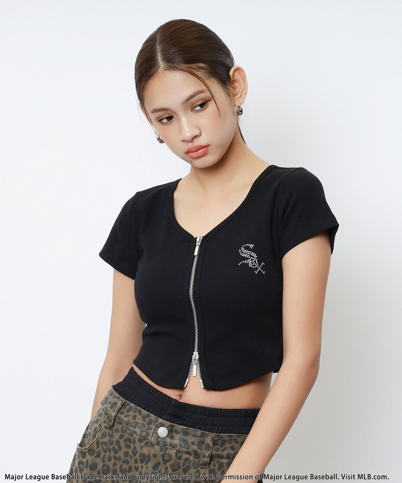 【MLB】ZIPロゴリブトップス 詳細画像 ブラック 1