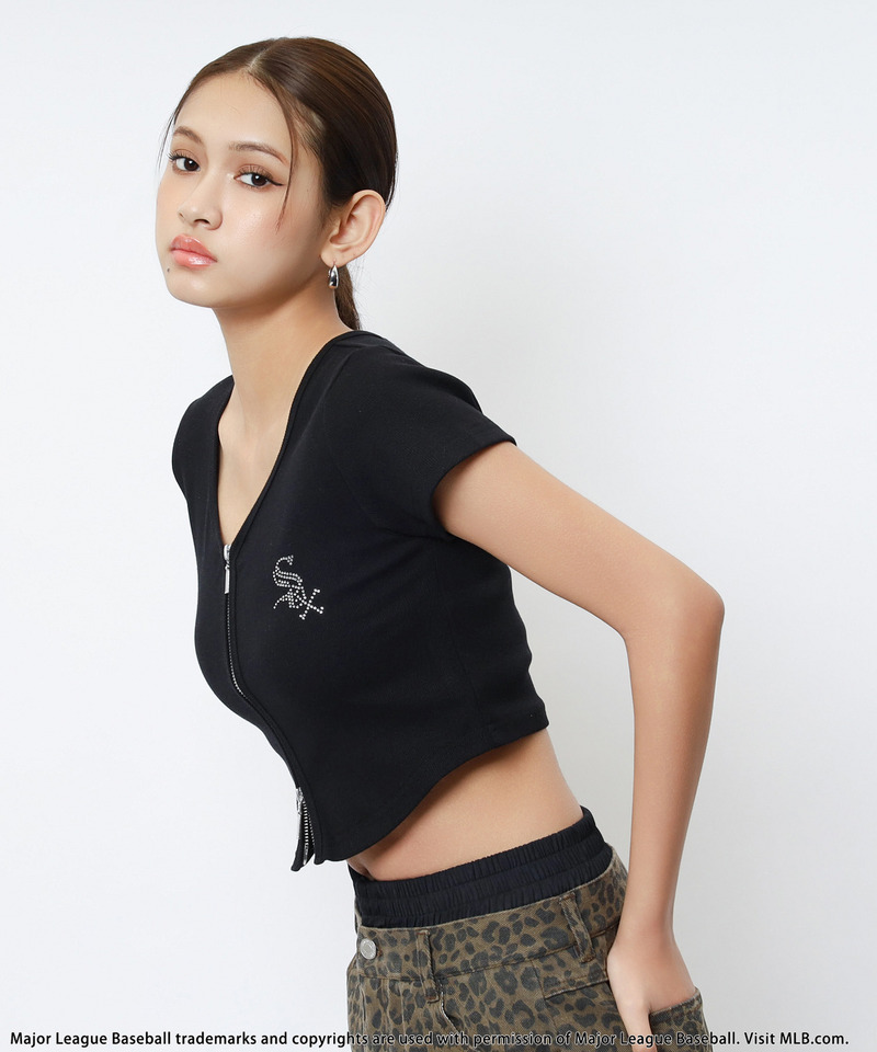 【MLB】ZIPロゴリブトップス 詳細画像 ブラック 2