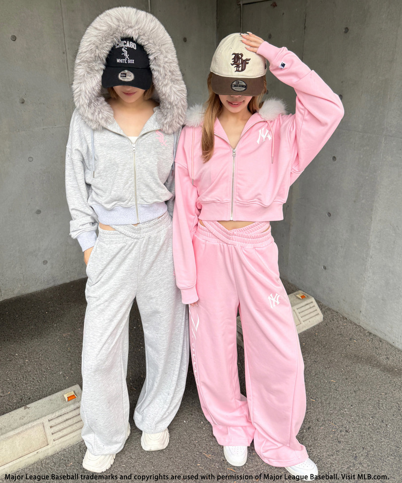 【MLB】ファーZIPショートパーカー 詳細画像 ピンク 6