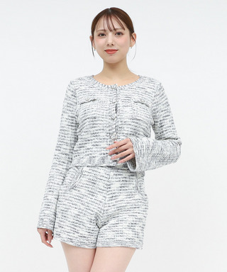 ニットツイードカーディガン