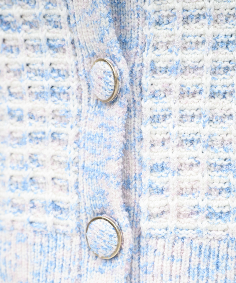 ニットツイードカーディガン 詳細画像 ブルー 6