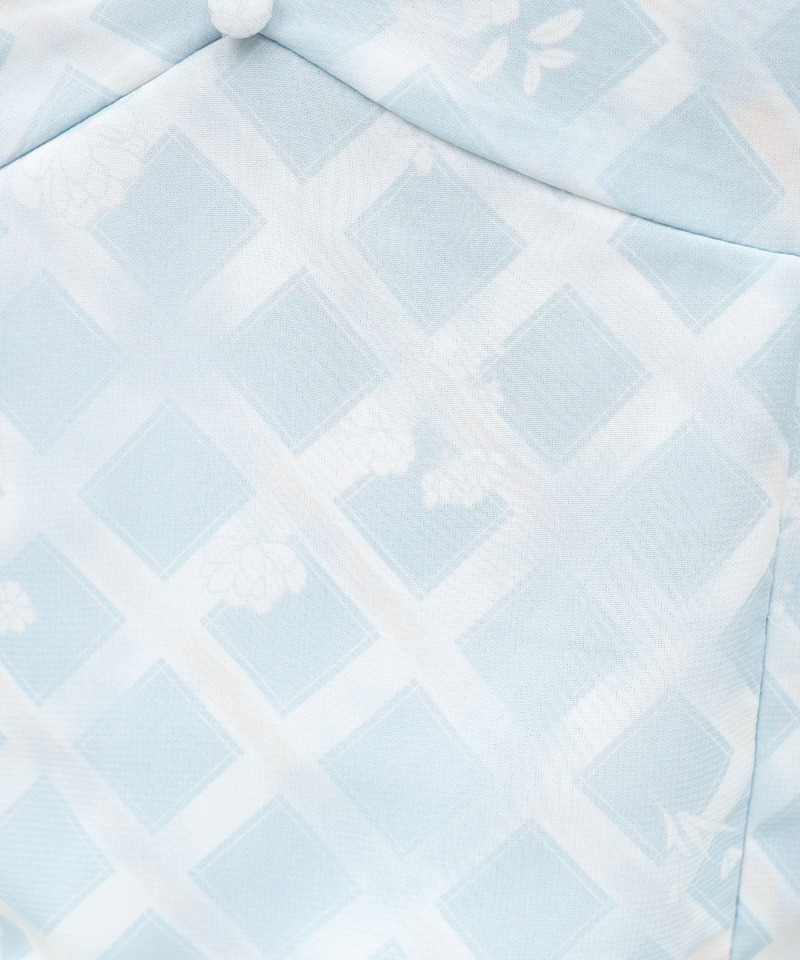 オリジナルフラワー柄オフショルダーブラウス 詳細画像 ブルー 8