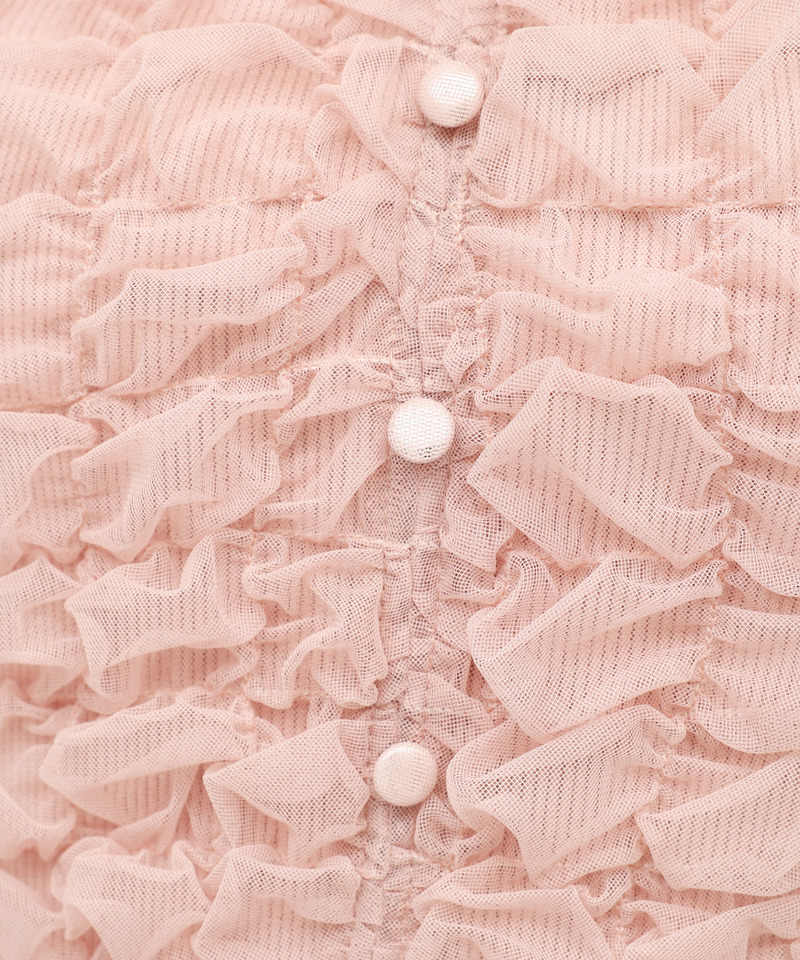 オフショルリボンチュールドッキングフレアワンピース 詳細画像 ピンク 7